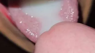 Bitch can't get enough cum from a beautiful dick.