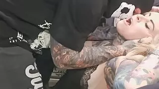 Horny Tattooed MILF gets Fucked by Masked Man! Anal, facefuck, deepthroat, cum