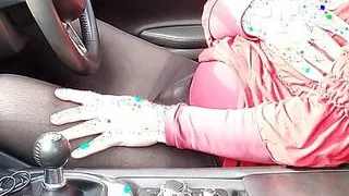 Crossdress outdoors in new dress feeling sexy.