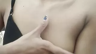 Cute desi college girl playing hard