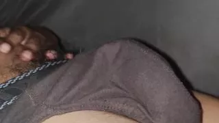 Indian cock flashing at night on bed