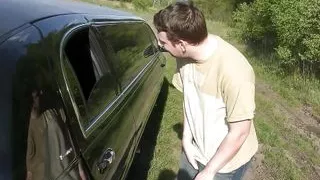 Real Privat Gangbang with German Mature Bitch Mareen in Car by old Guys and Boy