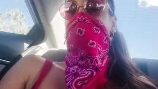 Artemisia Love Uber Ride Flashing her Big Tits and Pussy in Florida, Real Uber, Italian Horny Milf