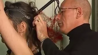 Threesome BDSM action with horny German mature bitch