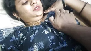 Vaishnavy's boobs suck in night by Sharun Raj, Bedroom romance, Mallu couple hot boobs suck, Hot wife boobs suck in night
