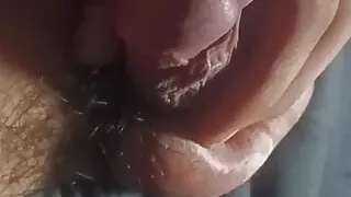 Playing my cute dick with come