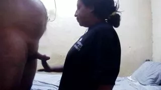 Marianna on Her Knees - Taking Hot Cum in Her Mouth.