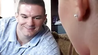 Deep throating wife showing husband how she likes to get fucked