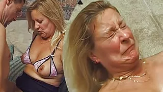 Huge squirting cumshot over a British wife