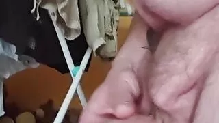 Naked in the laundry room