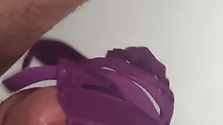 Handjob on the thong of the young mother-in-law