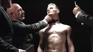 BoyForSale Ace Banner and two other men fuck submissive Dylan Tides