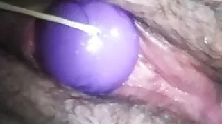Ultimate close-up. Vaginal beads pushed out during squirting orgasm