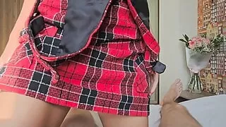 Red Hair Asian Beauty with Small Tits Amazing Tight Riding on a Dick