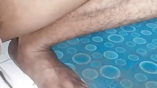 Pee Handjob Black Big Cock Indian Man Bathroom