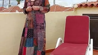 Martina West in a Striptease on a Holiday Balcony!