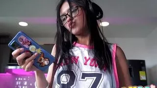 Lil Mia fingers her tight wet pussy