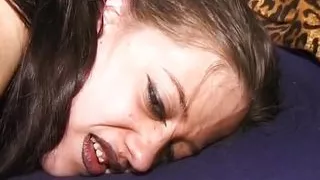 German teen fucked hard and tied up in BDSM room