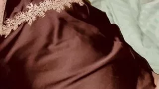 Stepmom in black panties seduced me! I rubbed against her and cummed right on her panties!