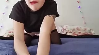 Playing with Her Pink and Wet Pussy Thinking About His Big Cock