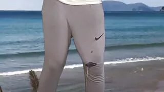 Massive cock cumshot in pants