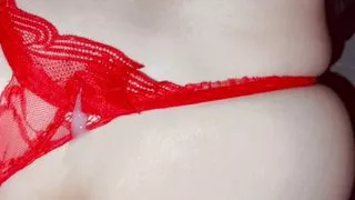 My stepmom in red stockings turned me on and allowed me to stick my into her. I finished right on her spiu and red panties.