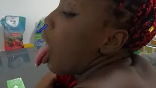 At The Party Black Girl Snuck Downstairs To Fuck In The Laundry Area Against Her Boss Basement Wall - Mastermeat1