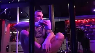 Master describes session to caged slave and dresses in leather PREVIEW