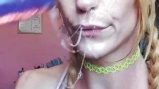 Vanessa Hastings Messy Spit Face Dildo Deepthroat