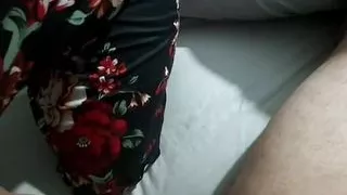 Step mom enter into step son room and handjob his cock