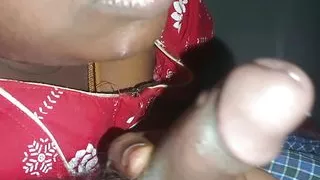 Wife plays on her husband cock tongue tipping and mouthful cum