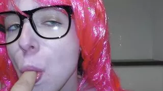 Nerdy Miss Pink Swallows Creamy Thick Cum