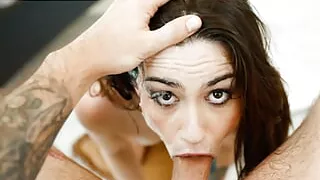 Super Gorgeous Brunette Gets Her Throat & FACE Cock Juiced