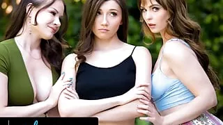 GIRLSWAY - Horny Lesbians Alison Rey & Lilly Bell Convert Straight Petite Bestie Maya Woulfe