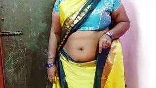 desi tamil beautiful wife saree changing video