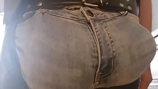 Jeans Bulge with Leather Chaps