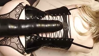 Giant anal dildo depth record