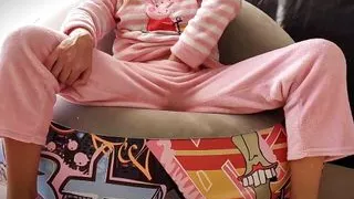 BIG SQUIRT ORGASM! Petite asian school girl in pajama teasing pussy and small tits