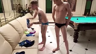 Two Guys with Big Dicks Fucked Each Other in a Sauna and Came on Each Other Part 1