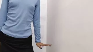 shows off her puffy pussy