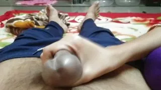 Indian wife doing handjob feeling romantic