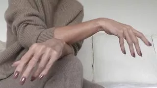 Lady Victoria Valente - Cashmere Knit Outfit, Beautiful Hands, Cocoa Fingernails, Close-ups, JOI