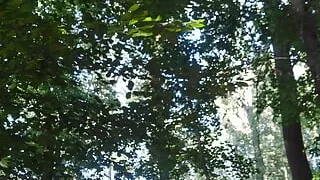 Outdoor, caged and doesn't allowed to cum