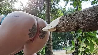 When I pee in the bush I seriously think about sticking that log in my ass because I was sewing