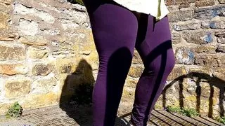 Spanking her naked tits in medieval castle