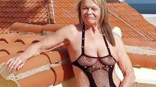 Martina in a Sexy Lace Fishnet Bodystocking