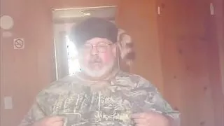 Fat Redneck Jacked off in the Doorway of Country Bear Cabin Camping
