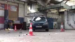 Stunning brunette French babe fucked in the public parking