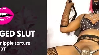 Chastity Caged Sissy Slut Teasing and Flogging BDSM
