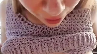 Bad girl gets fucked on the train and pees on the whole command